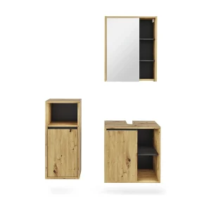 Badkamermeubelset artisanaal/grijs 60×45.5×60 viola Badkamermeubelset artisanaal/grijs 60×45.5×60 viola
