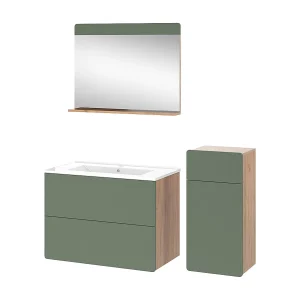 Badkamermeubelset goldkraft eik/groen 80x46x59.3 izan