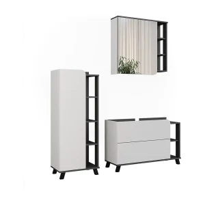 Badkamermeubelset antraciet/wit 100x35x65 karen Badkamermeubelset antraciet/wit 100x35x65 karen