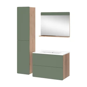 Badkamermeubelset goldkraft eik/groen 80x46x59.3 izan Badkamermeubelset goldkraft eik/groen 80x46x59.3 izan