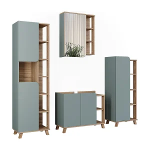 Badkamermeubelset sonoma/blauw 80x35x65 karen Badkamermeubelset sonoma/blauw 80x35x65 karen
