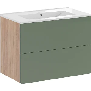 Badkamermeubelset goldkraft eik/groen 80x46x59.3 izan