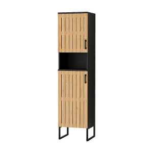 Badkamermeubel bamboe 35×31.5×145 vayra