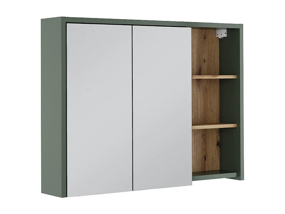 Badkamerspiegelkast groen/kunstzinnig 100x18x75 viola