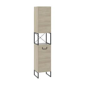Badkamermeubel eiken/zwart 36x33x185 vionna