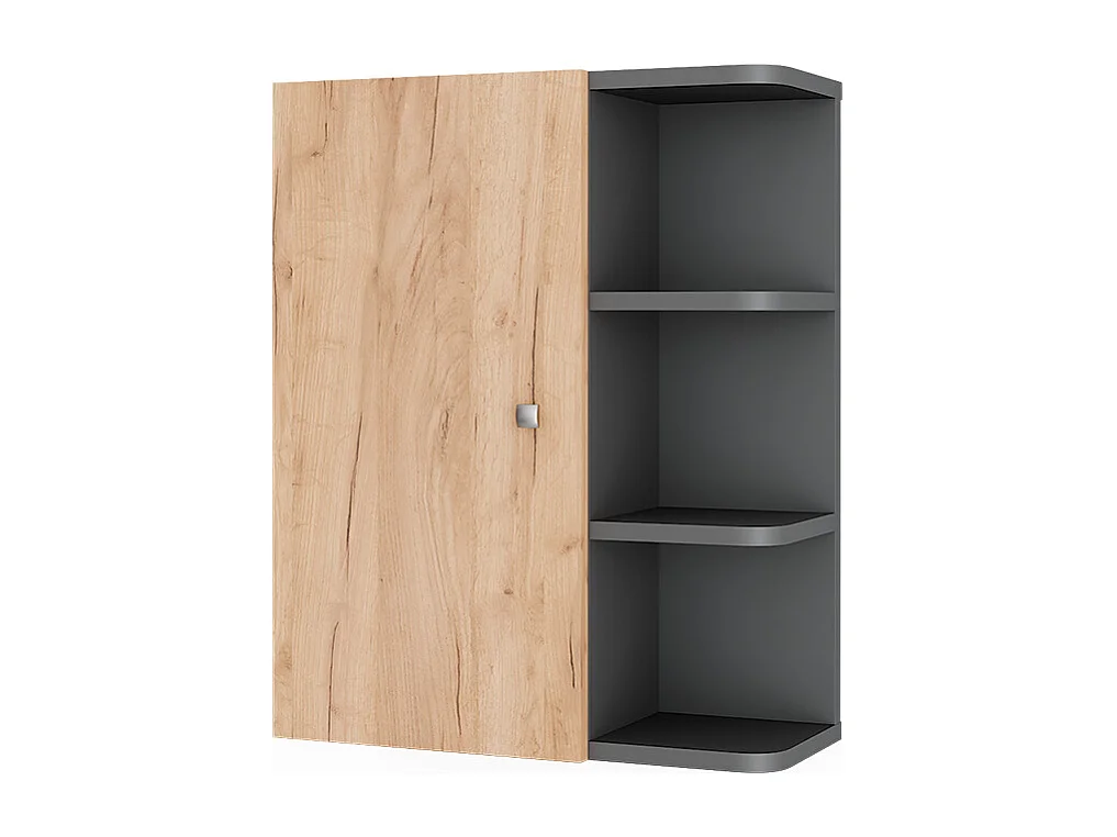 Aan de muur gemonteerde garderobe antraciet/gouden eik 47.2x20.8x59.2 fynn