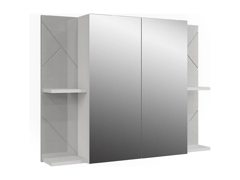 Badkamerspiegelkast wit/wit hoogglans 100x17.2x75 irma