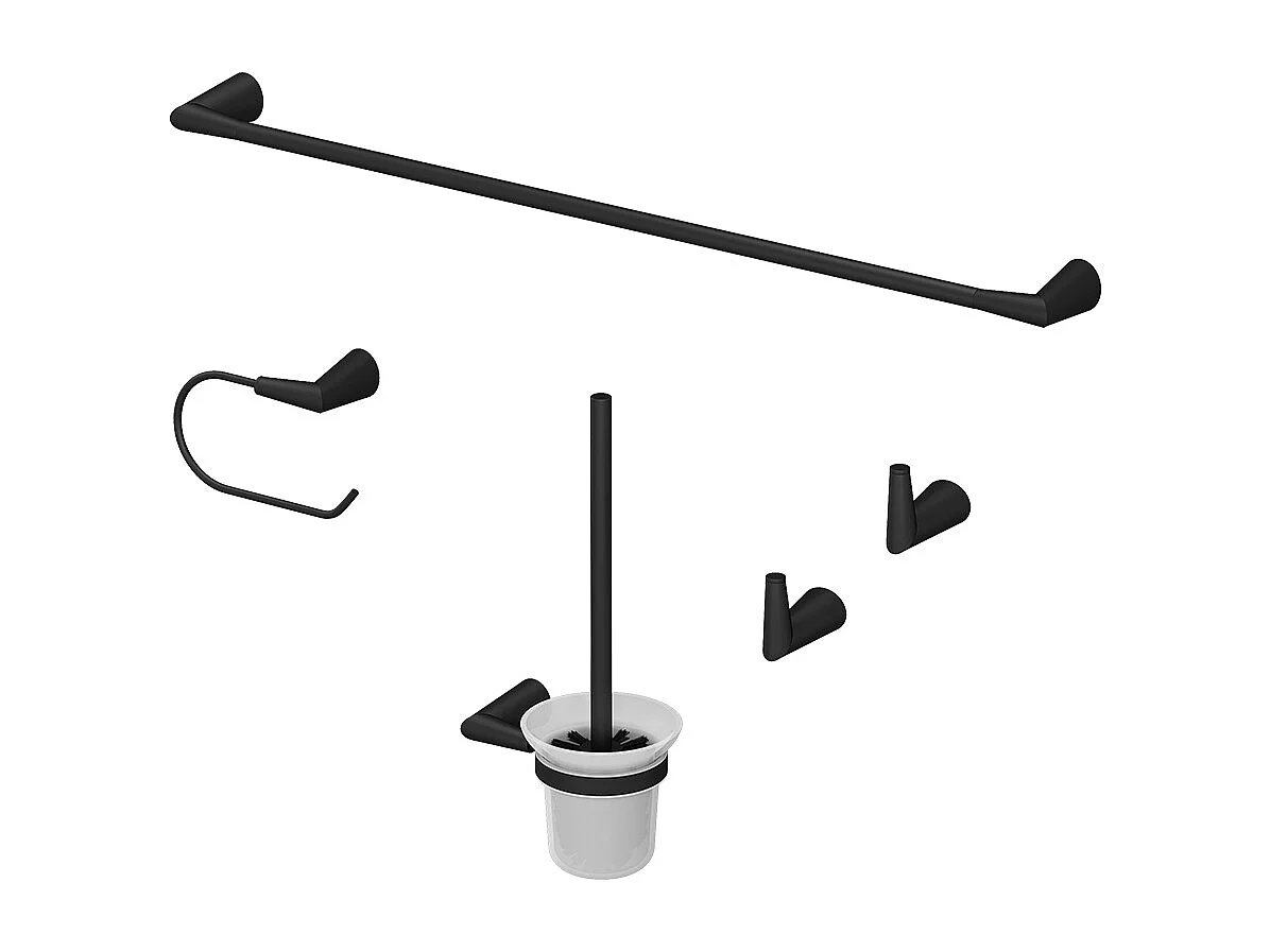 Badkameraccessoires set zwart 16x6.9x8.8 tauri
