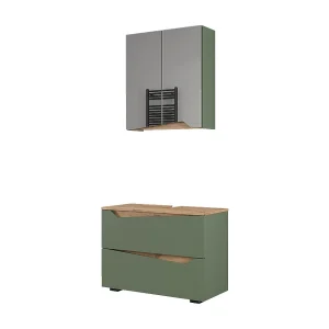 Badkamermeubelset groen/kunstzinnig 80x35x57.5 marelle Badkamermeubelset groen/kunstzinnig 80x35x57.5 marelle
