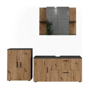 Badkamermeubelset antraciet/artisanaal eiken 120.1x41x60.6 irma Badkamermeubelset antraciet/artisanaal eiken 120.1x41x60.6 irma