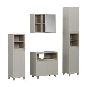 Badkamermeubelset grijs 60x30x61 elnor
