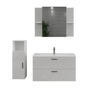 Badkamermeubelset wit/wit hoogglans 100x46x57 irma Badkamermeubelset wit/wit hoogglans 100x46x57 irma