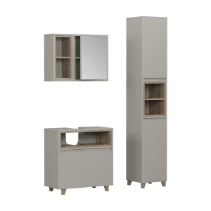 Badkamermeubelset grijs 60x30x61 elnor Badkamermeubelset grijs 60x30x61 elnor