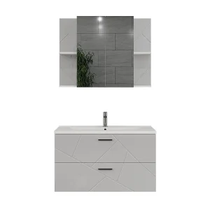 Badkamermeubelset wit/wit hoogglans 100×44.6×57 irma Badkamermeubelset wit/wit hoogglans 100×44.6×57 irma