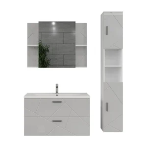 Badkamermeubelset wit/wit hoogglans 100×44.6×57 irma Badkamermeubelset wit/wit hoogglans 100×44.6×57 irma