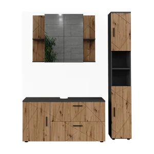 Badkamermeubelset antraciet/artisanaal eiken 120.1x41x60.6 irma Badkamermeubelset antraciet/artisanaal eiken 120.1x41x60.6 irma