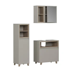 Badkamermeubelset grijs 60x30x61 elnor