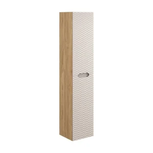 Badkamerkolom YOKA – Beige en licht eiken – 2 deuren Badkamerkolom YOKA – Beige en licht eiken – 2 deuren
