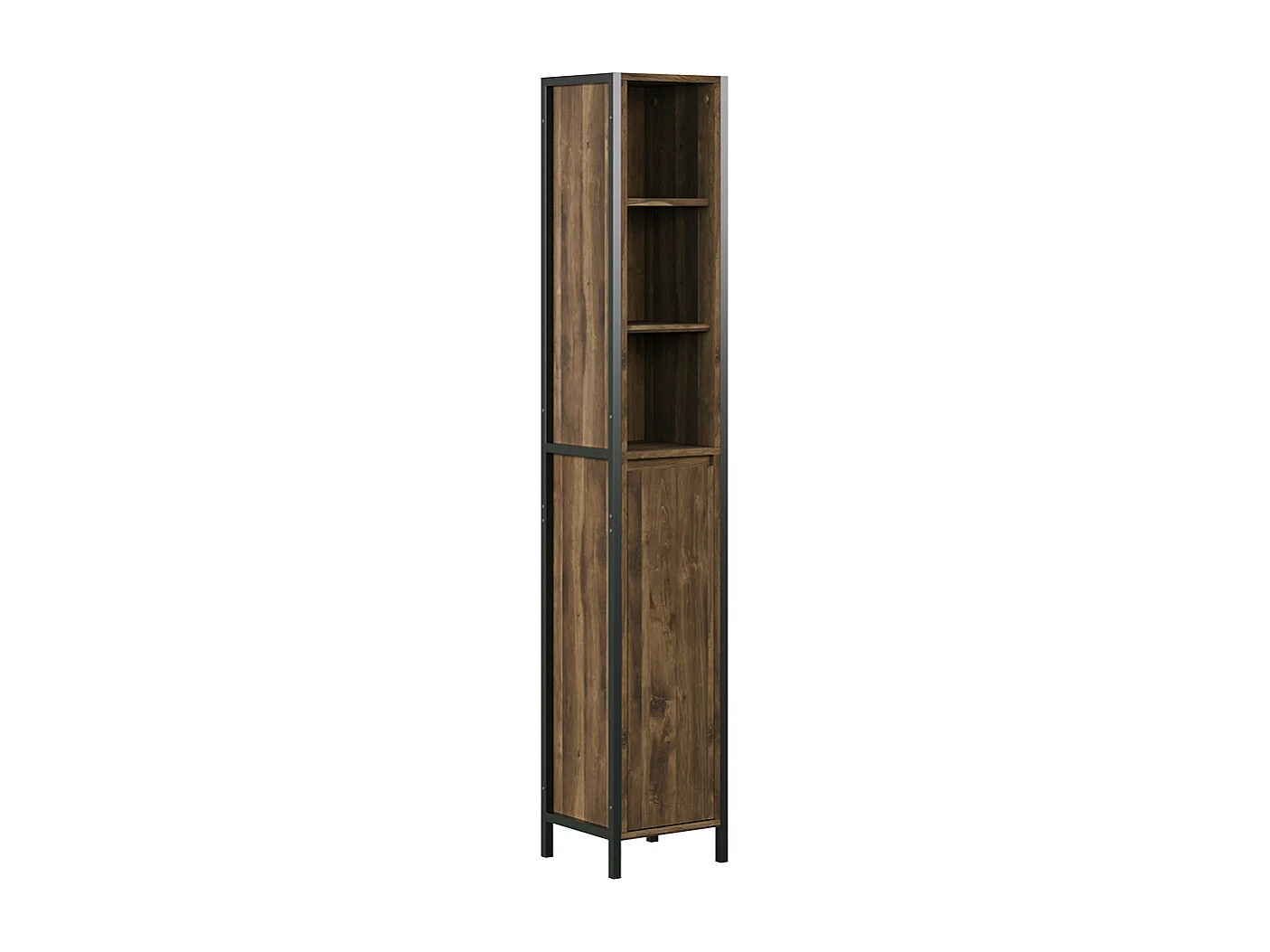 Badkamerkast eiken/zwart 30x28x167.5 naola