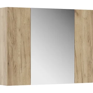 Badkamerspiegelkast krachtige eik goud 80×16.4×59.2 leopold