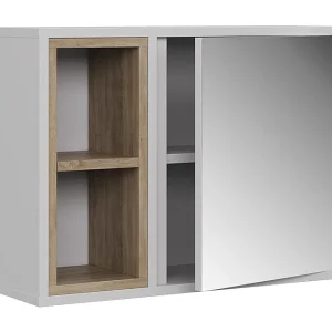 Badkamerspiegelkast wit/eiken 60x20x45 elnor Badkamerspiegelkast wit/eiken 60x20x45 elnor