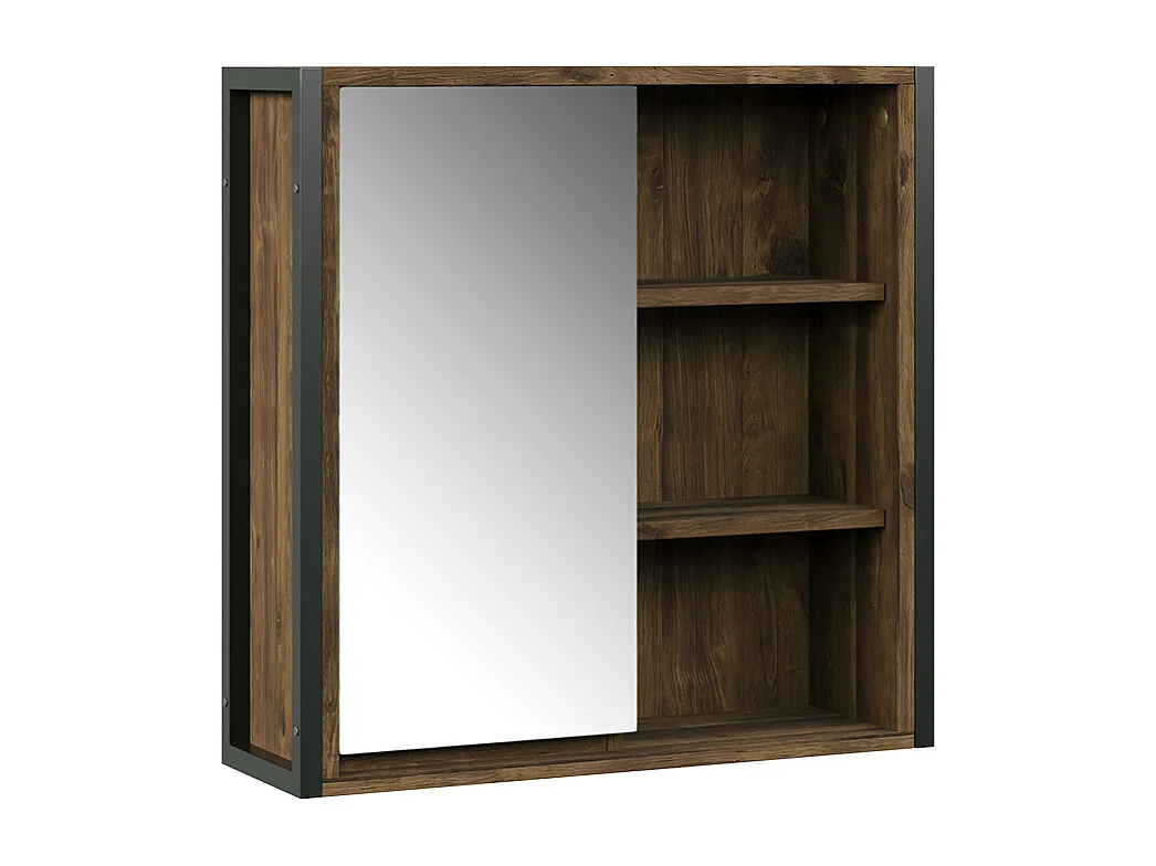 Badkamerspiegelkast eiken/zwart 62.2x19.2x62.5 naola