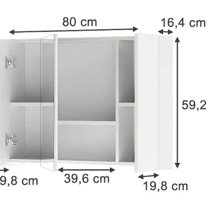 Badkamerspiegelkast wit 80×16.4×59.2 leopold Badkamerspiegelkast wit 80×16.4×59.2 leopold