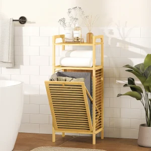 Bamboe Wasmand met Verwijderbare Mand 37L – Natuurlijk Hout Effect Bamboe Wasmand met Verwijderbare Mand 37L – Natuurlijk Hout Effect