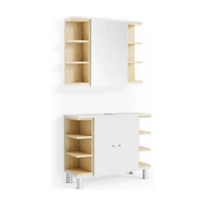 Badkamermeubel set wit 79.6x32x64 aquis Badkamermeubel set wit 79.6x32x64 aquis