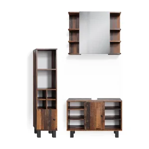 Badkamermeubel set eiken rustiek 60x32x54 fynn Badkamermeubel set eiken rustiek 60x32x54 fynn
