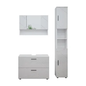 Badkamermeubel set wit hoogglans 80x41x58.6 irma Badkamermeubel set wit hoogglans 80x41x58.6 irma