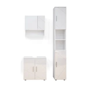 Badkamermeubel set wit hoogglans 80x41x58.6 irma Badkamermeubel set wit hoogglans 80x41x58.6 irma