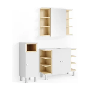 Badkamermeubel set wit 79.6x32x64 aquis Badkamermeubel set wit 79.6x32x64 aquis