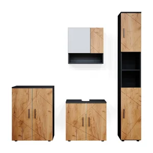 Badkamermeubel set eik goud/antraciet 80x41x58.6 irma Badkamermeubel set eik goud/antraciet 80x41x58.6 irma