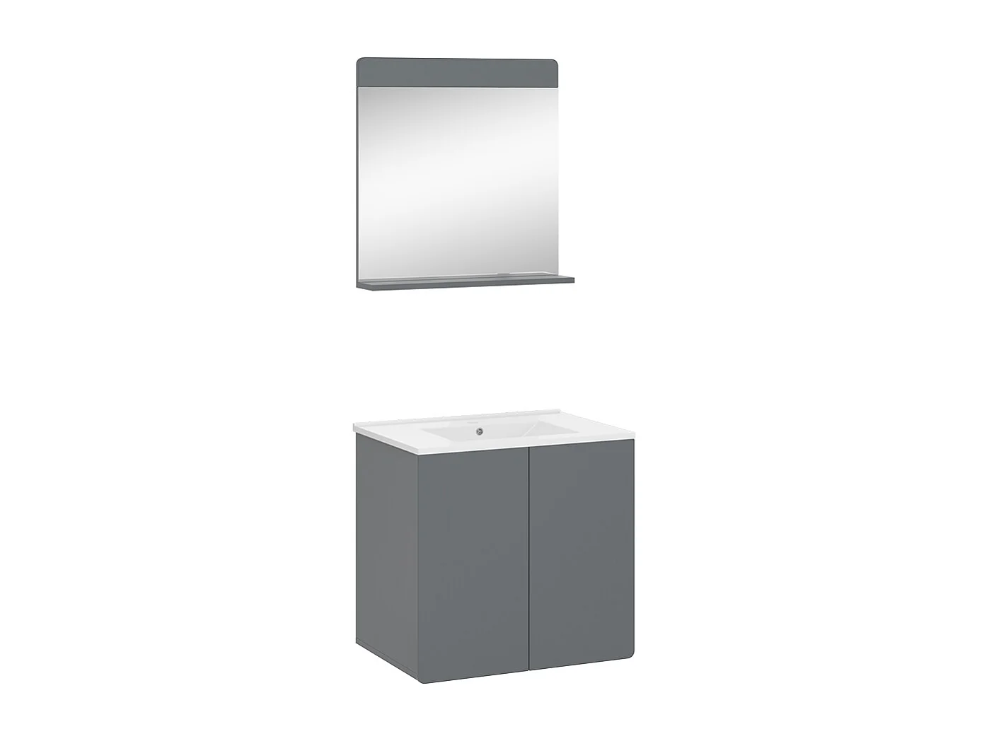 Badmöbel-Set grau 61.8x44.8x57.8 izan