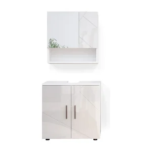 Badkamermeubel set wit hoogglans 80x41x58.6 irma Badkamermeubel set wit hoogglans 80x41x58.6 irma