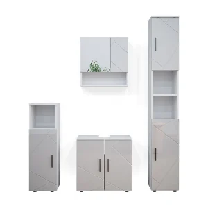 Badkamermeubel set wit hoogglans 80x41x58.6 irma Badkamermeubel set wit hoogglans 80x41x58.6 irma