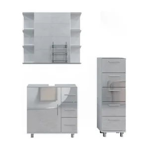 Badkamermeubel set wit hoogglans 60x33x60.8 ilias Badkamermeubel set wit hoogglans 60x33x60.8 ilias