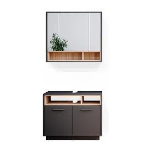 Badkamermeubel set antraciet 80x40x64 beatrice Badkamermeubel set antraciet 80x40x64 beatrice