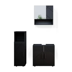 Badkamermeubel set antraciet hoogglans 80x41x58.6 irma