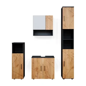 Badkamermeubel set eik goud/antraciet 80x41x58.6 irma Badkamermeubel set eik goud/antraciet 80x41x58.6 irma