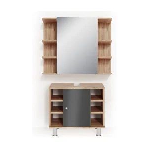 Badkamermeubel set eiken 60x32x54 fynn Badkamermeubel set eiken 60x32x54 fynn