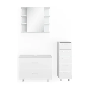 Badkamermeubel set wit 80x33x60 ilias