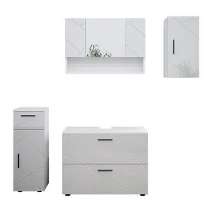 Badkamermeubel set wit hoogglans 80x41x58.6 irma Badkamermeubel set wit hoogglans 80x41x58.6 irma