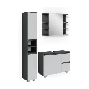 Badkamermeubel set antraciet 80x33x60 j-shape Badkamermeubel set antraciet 80x33x60 j-shape