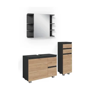 Badkamermeubel set grijs 80x33x60 j-shape Badkamermeubel set grijs 80x33x60 j-shape