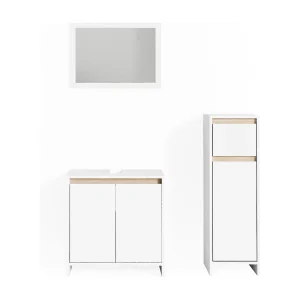 Badkamermeubel set wit/sonoma 58x33x60 emma Badkamermeubel set wit/sonoma 58x33x60 emma