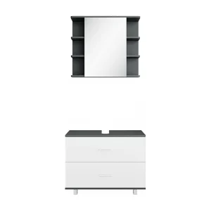 Badkamermeubel set wit/antraciet 80.2x33x60.8 ilias Badkamermeubel set wit/antraciet 80.2x33x60.8 ilias