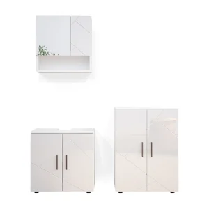 Badkamermeubel set wit hoogglans 80x41x58.6 irma Badkamermeubel set wit hoogglans 80x41x58.6 irma