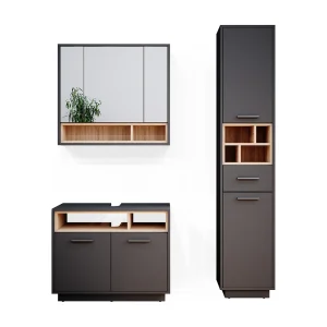 Badkamermeubel set antraciet 80x40x64 beatrice Badkamermeubel set antraciet 80x40x64 beatrice